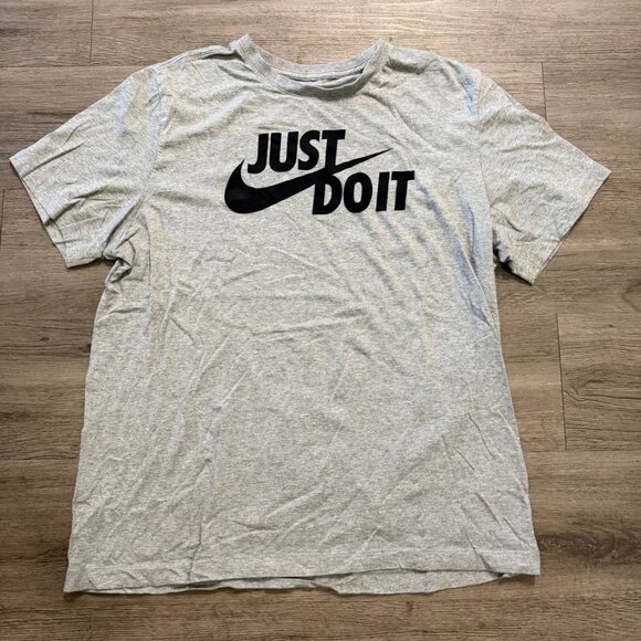 Nike “Just Do It” Logo Gray T-Shirt Men’s Size XL Cotton Blend - Picture 1 of 8